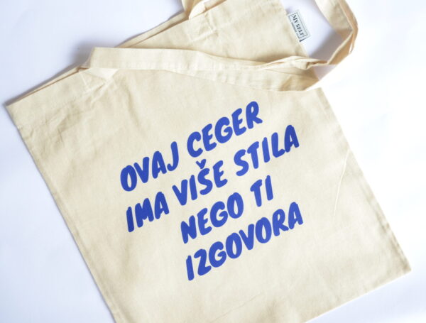 Ceger sa natpisom - "ovaj ceger ima vise stila nego ti izgovora"